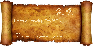 Hertelendy Irén névjegykártya